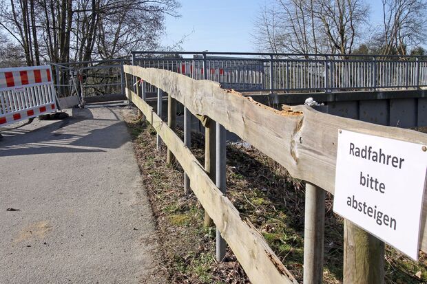 Die Baustelle an der Brücke am Obergraben FOTO: CARINA WESTERWELLE