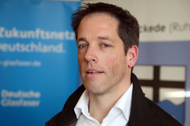 Referent und Projektleiter Stefan Jandt von der Unternehmensgruppe Deutsche Glasfaser FOTO: ANDREAS DUNKER