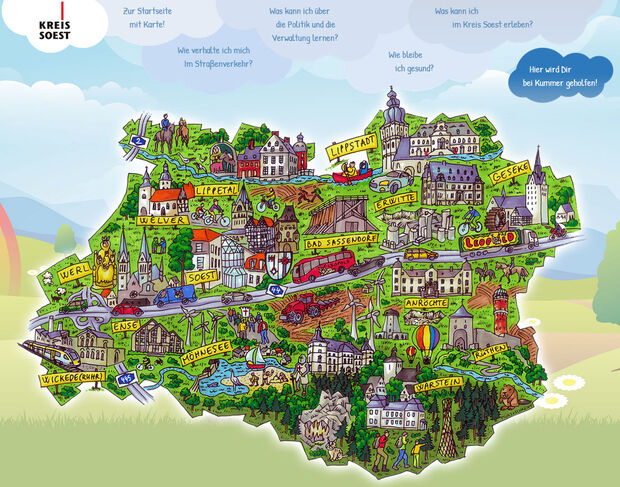 So sieht die Startseite der neuen Kinderwebsite des Kreises aus. FOTO: MATHIAS KELLER / KREIS SOEST 