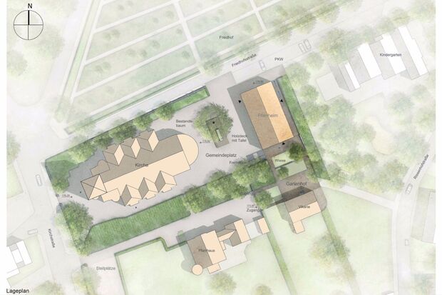 Das Pfarrheim Wickede (Ruhr) von oben ENTWURFSVERFASSER: LINDA GUNKEL UND THOMAS MÖHLENDICK