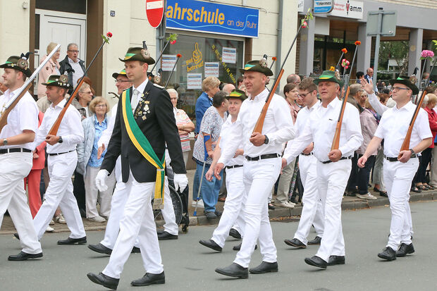 Die Kompanie Wiehagen-Schlückingen unter Führung von Sebastian Heide FOTO: ANDREAS DUNKER Die Kompanie Wiehagen-Schlückingen unter Führung von Sebastian Heide FOTO: ANDREAS DUNKER