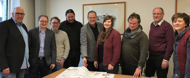 Treffen der Mitarbeiter von Planungsbüro und Modulbauer sowie Gemeindeverwaltung im Rathaus FOTO: GEMEINDE WICKEDE (RUHR)