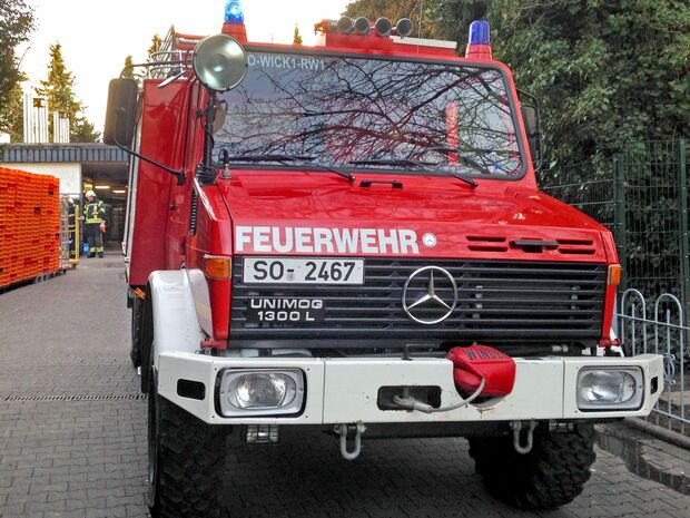 Rüstwagen der Wehr auf dem Hoberg-Gelände FOTO: ANDREAS DUNKER