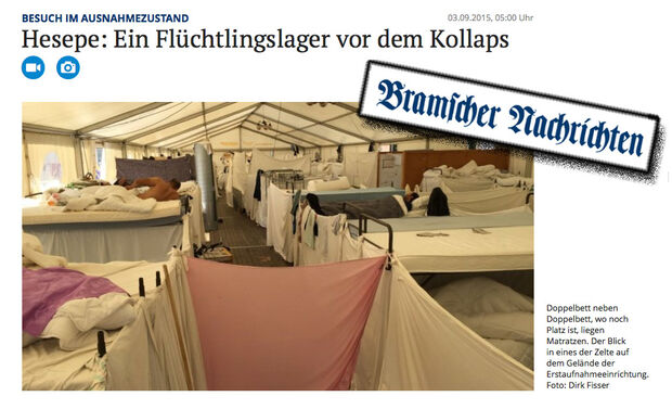 Die Flüchtlingsunterkunft in Niedersachsen QUELLE: NOZ.DE